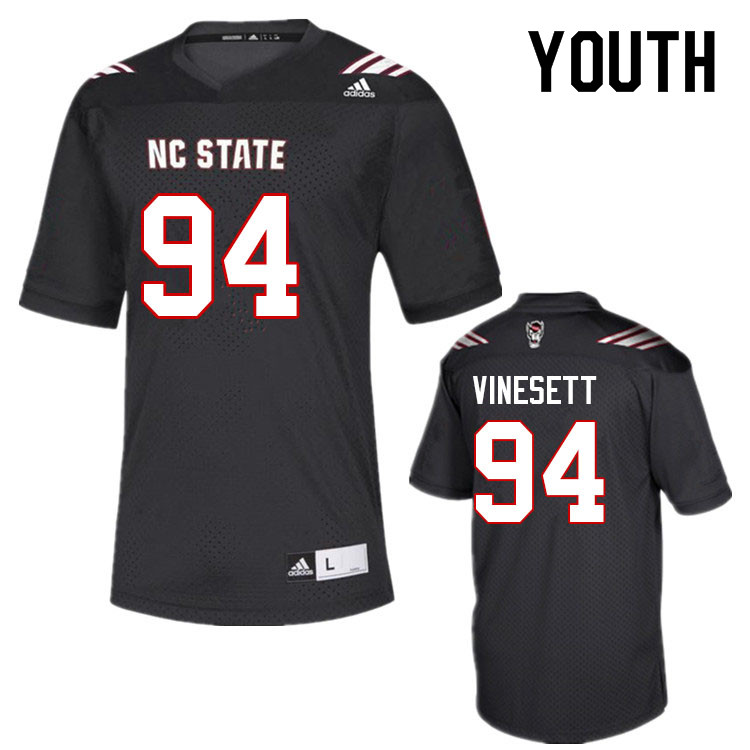 Youth #94 Kanoah Vinesett NC State Wolfpack College Football Jerseys Sale-Black